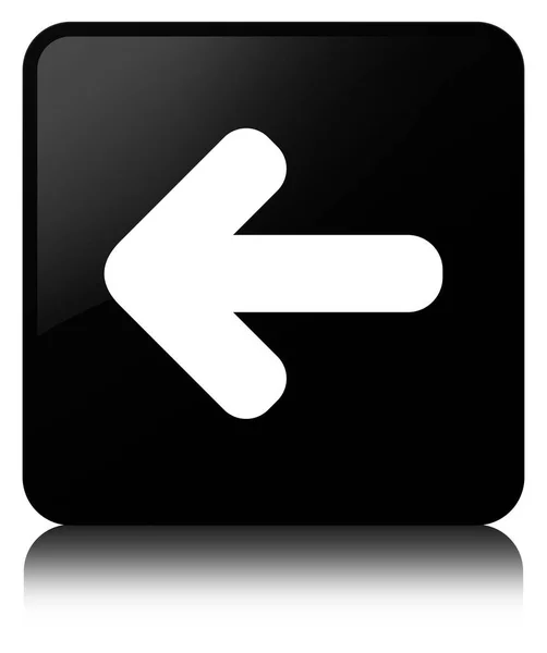 Back arrow icon black square button — Stock Photo, Image