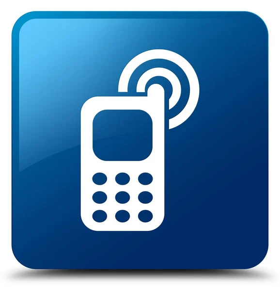 Cellphone ringing icon blue square button — Stock Photo, Image