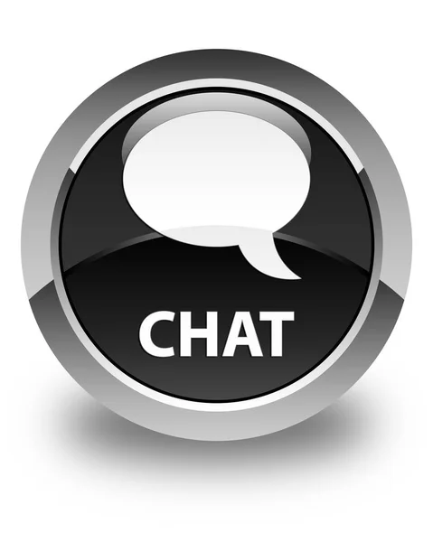 Chat glossy black round button — Stock Photo, Image