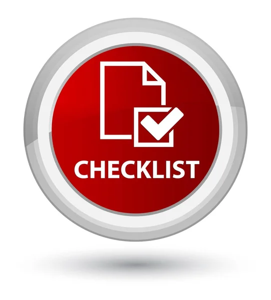 Красная кнопка "Checklist" — стоковое фото