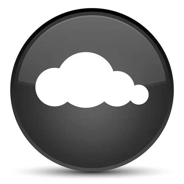 Ícone de nuvem botão redondo preto especial — Fotografia de Stock