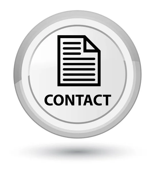 Contacto (icono de página) botón redondo blanco primo — Foto de Stock