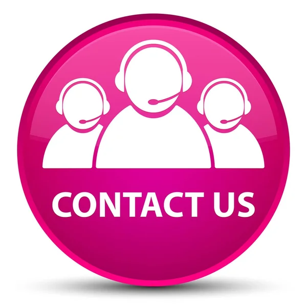 Contact us (customer care team icon) special pink round button