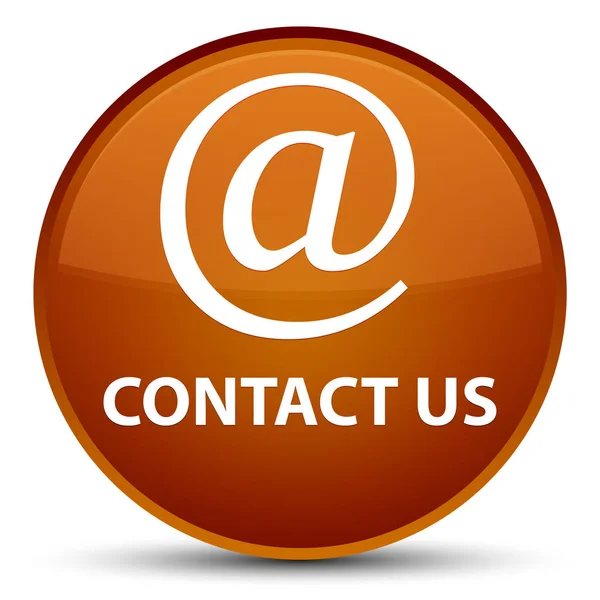 Contacte-nos (ícone de endereço de e-mail) botão redondo marrom especial — Fotografia de Stock
