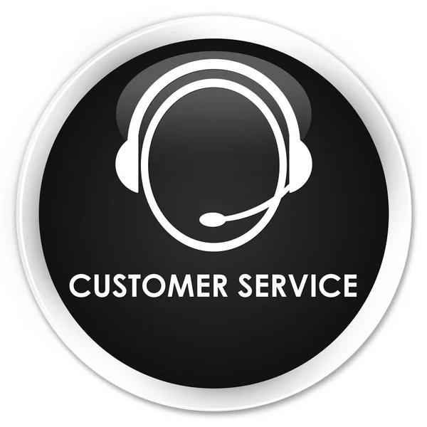 Customer service (customer care ikon) premium svart rund knapp — Stockfoto