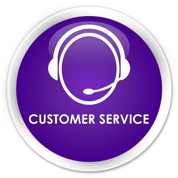 Customer service (customer care ikon) premium lila runda knap — Stockfoto