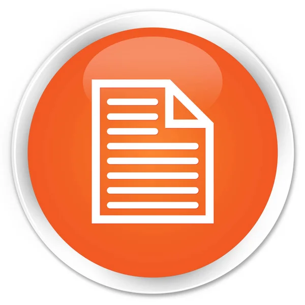 Dokument sida ikonen premium orange runda knappen — Stockfoto