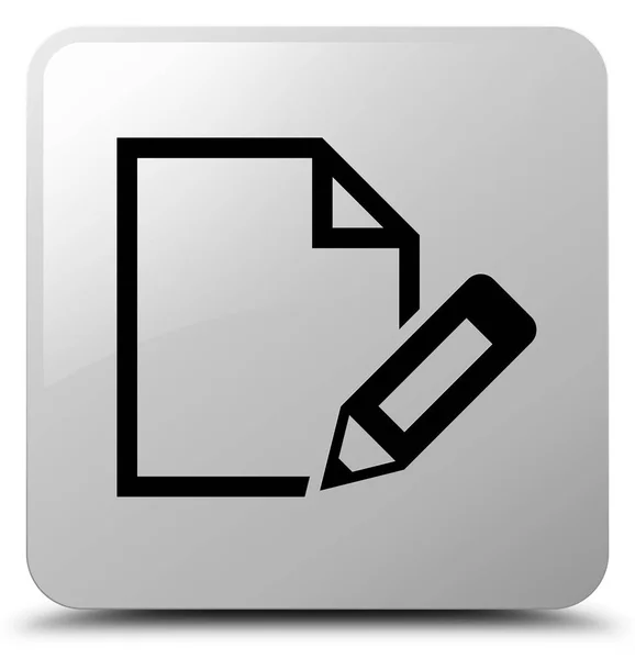 Editar ícone do documento botão quadrado branco — Fotografia de Stock