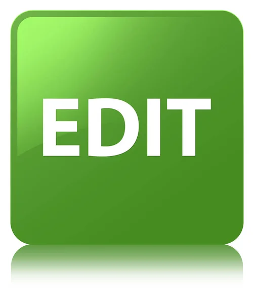 Editar botón cuadrado verde suave — Foto de Stock