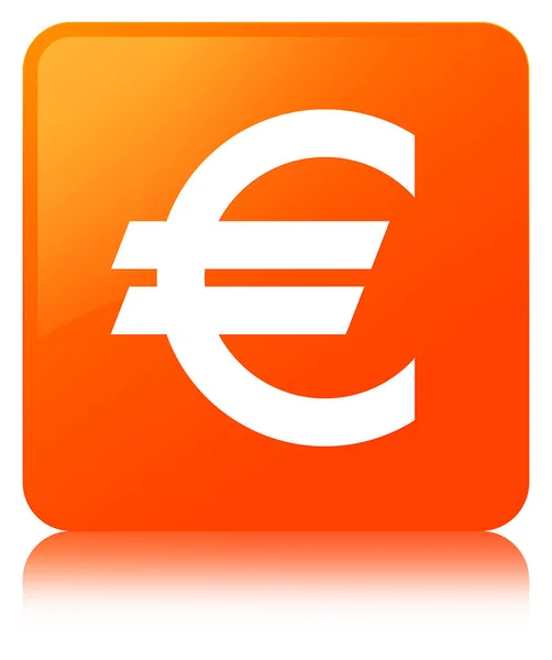 Євро знак помаранчевий значок квадратних кнопки — стокове фото