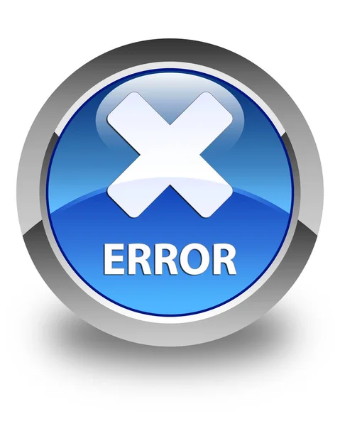 Erro (cancelar ícone) botão redondo azul brilhante — Fotografia de Stock