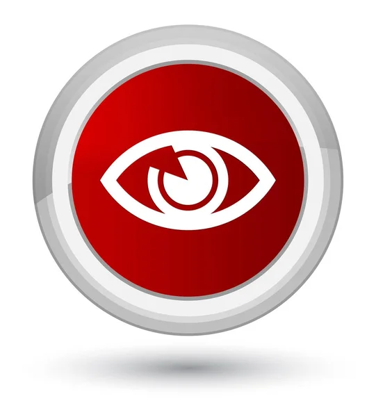 Ícone do olho botão redondo vermelho principal — Fotografia de Stock
