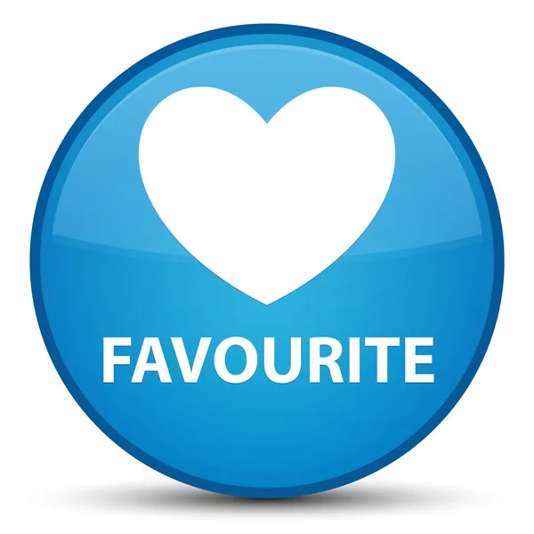 Favourite (heart icon) special cyan blue round button — Stock Photo, Image