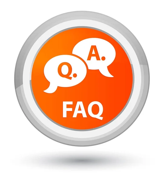 FAQ (fråga svar bubbla ikon) prime orange runda knappen — Stockfoto