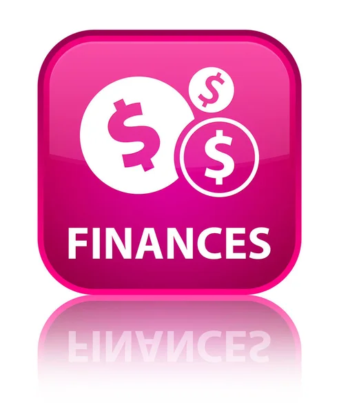 Finances (dollar sign) special pink square button — Stock Photo, Image