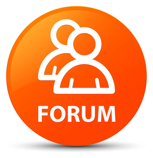 Forum (icona del gruppo) arancione pulsante rotondo — Foto Stock