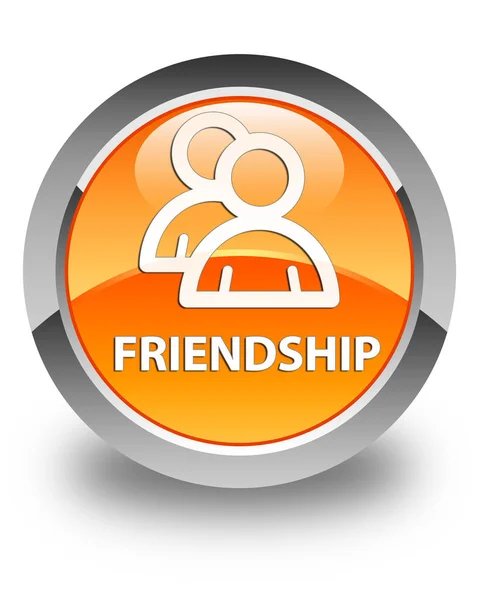 Friendship (group icon) glossy orange round button — Stock Photo, Image