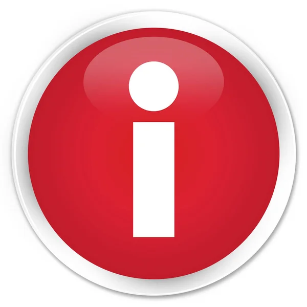Info icona premium rosso pulsante rotondo — Foto Stock