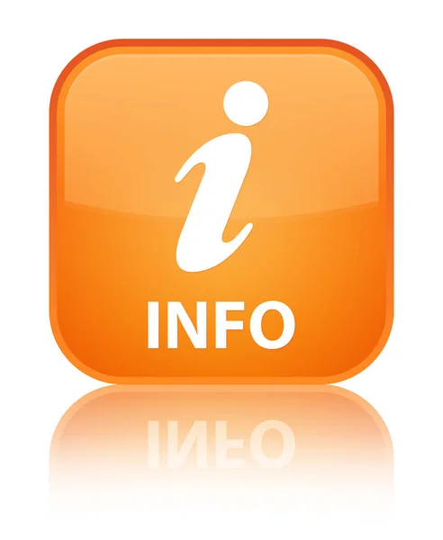 Speciale oranje vierkante infoknop — Stockfoto