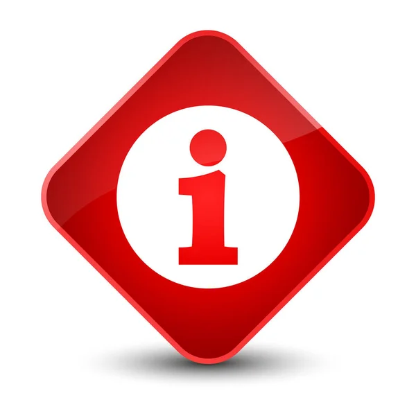 Elegante rode ruit knoop van het pictogram van info — Stockfoto