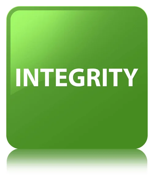 Integrity soft green square button — Stock Photo, Image