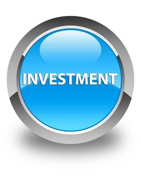 Investimento ciano brilhante botão redondo azul — Fotografia de Stock