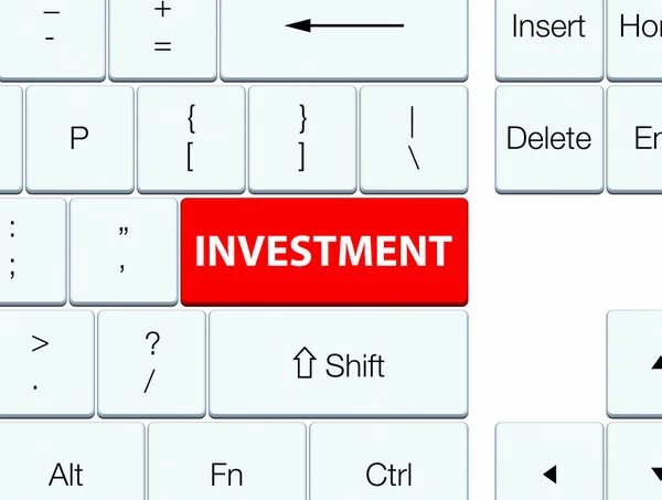 Investeringar röd tangentbord knappen — Stockfoto