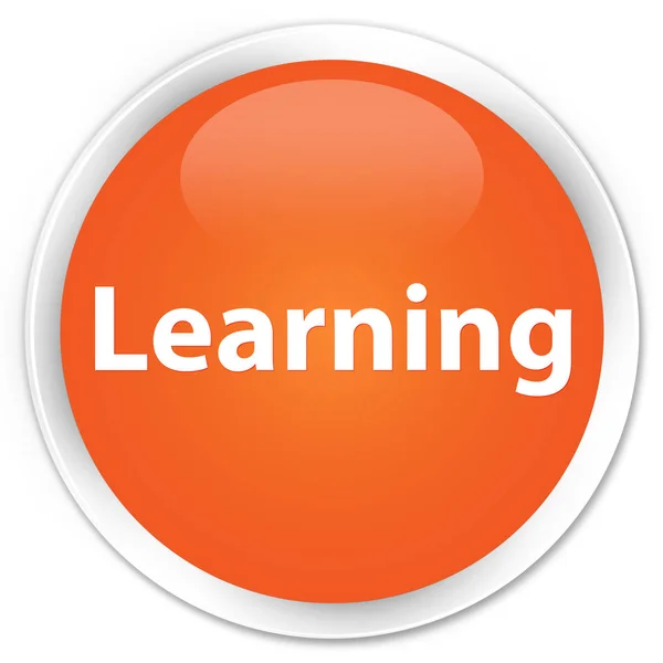 Learning premium orange round button — Stock Photo, Image