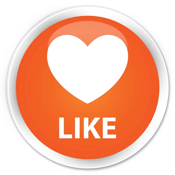 Como (ícone do coração) botão redondo laranja prémio — Fotografia de Stock