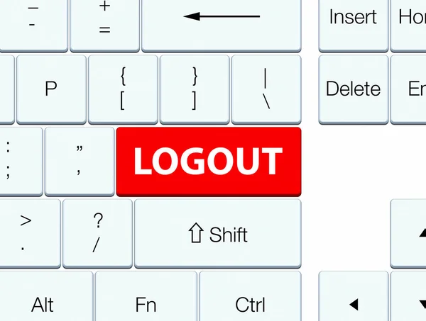 Botão de teclado vermelho de saída — Fotografia de Stock
