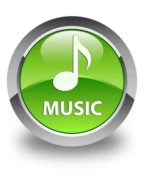 Music glossy green round button