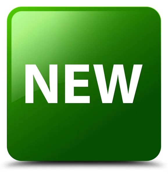 Новая зеленая квадратная кнопка — стоковое фото