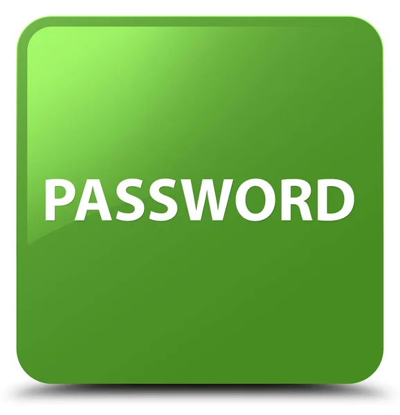 Password soft green square button — Stock Photo, Image