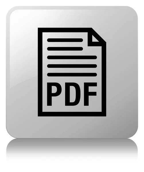 Przycisku kwadrat biały ikona dokumentu PDF — Zdjęcie stockowe