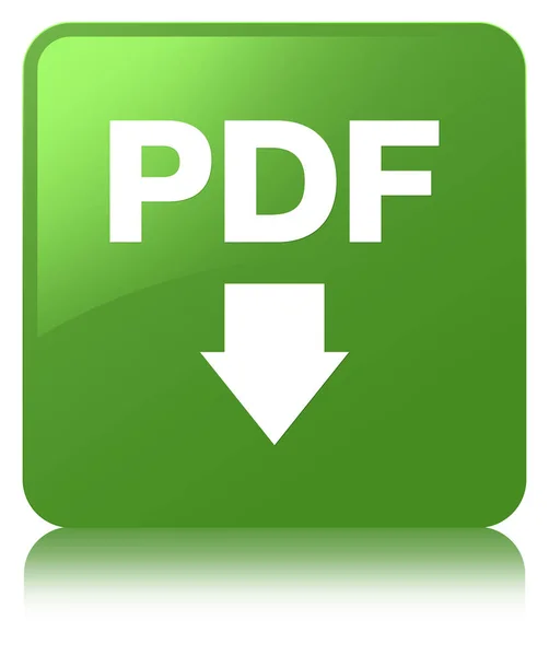 PDF scaricare icona soft green square pulsante — Foto Stock