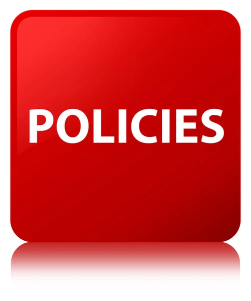 Policies red square button — Stock Photo, Image
