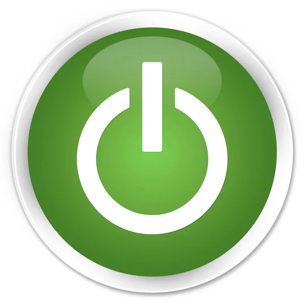 Power icon premium soft green round button