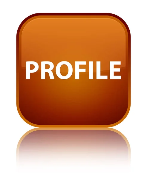 프로필 특별 한 갈색 사각형 버튼 — 스톡 사진
