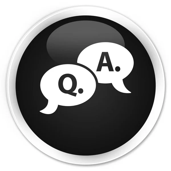 Question réponse bulle icône premium noir bouton rond — Photo