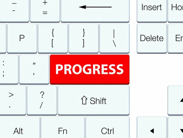 Tlačítko červené klávesnice pokrok — Stock fotografie