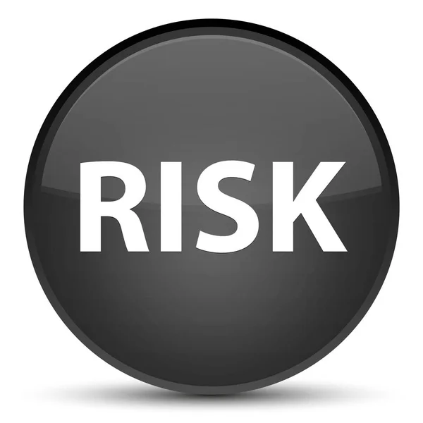 Kockázat különleges fekete kerek gomb — Stock Fotó