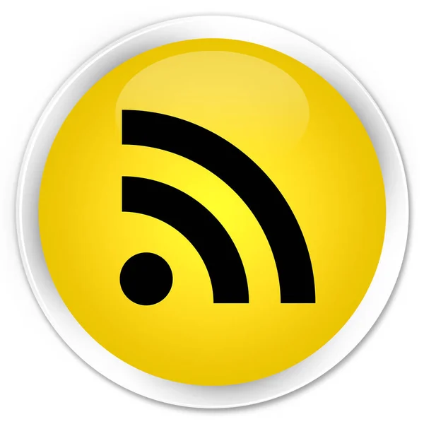 Rss icon premium gelber runder Knopf — Stockfoto
