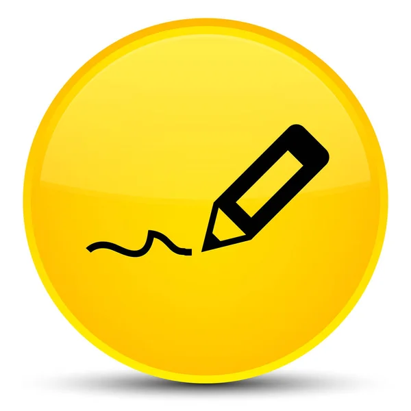 Zaregistrujte se speciální žluté kulaté tlačítko — Stock fotografie