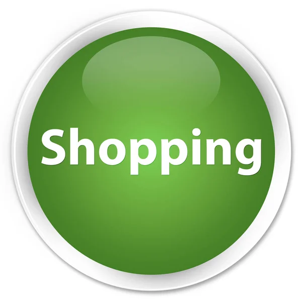 Shopping premium soft green round button — Stock Photo, Image
