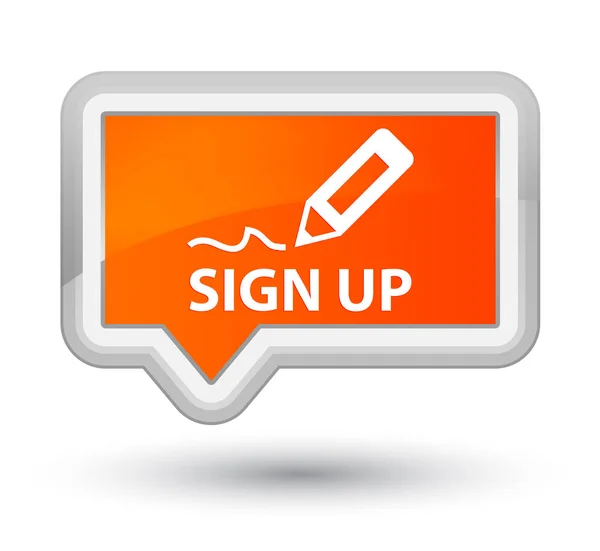 Sign up prime orange banner button — Stock Photo, Image