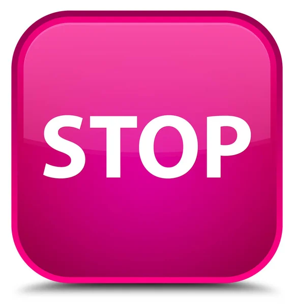 Stop speciale pulsante quadrato rosa — Foto Stock