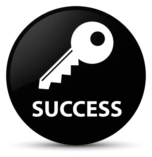 Success (key icon) black round button — Stock Photo, Image