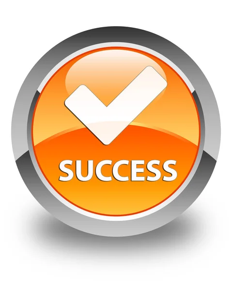 Оранжевая круглая кнопка Success ("Подтвердить") — стоковое фото