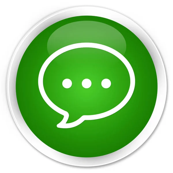 Ícone de bolha de conversa botão redondo verde premium — Fotografia de Stock