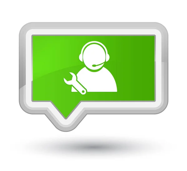 Tech support icon prime soft green banner button — Stock Photo, Image